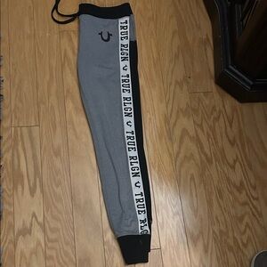 True Religion Black and Gray Track Pants